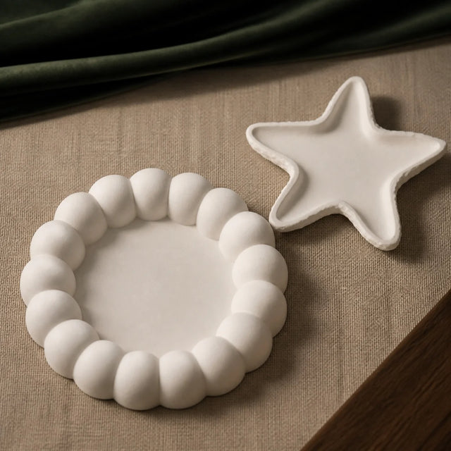Bubble and Starfish Tray Set — Handmade Plaster of Paris