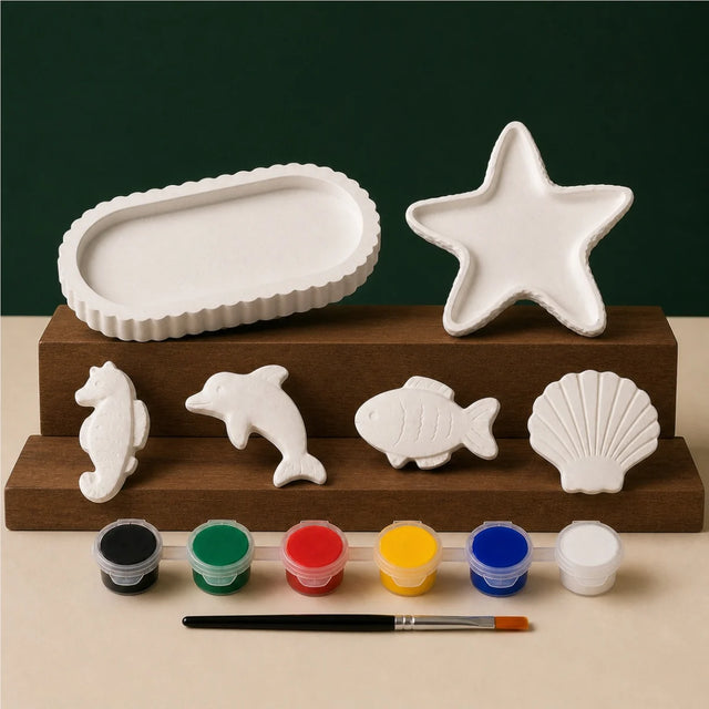 Oval Starfish Sea Four — DIY Plaster of Paris Painting Kit