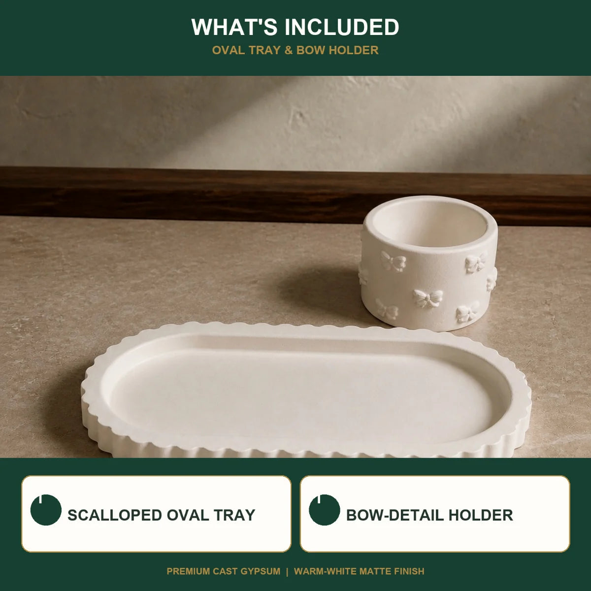 Everything included: the hand-cast plaster of paris pieces