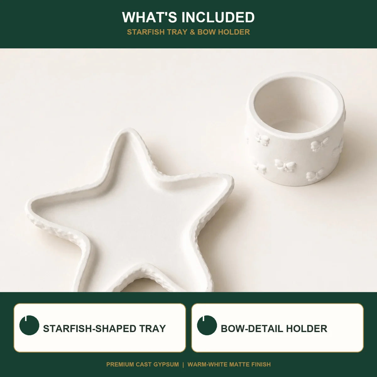 Everything included: the hand-cast plaster of paris pieces
