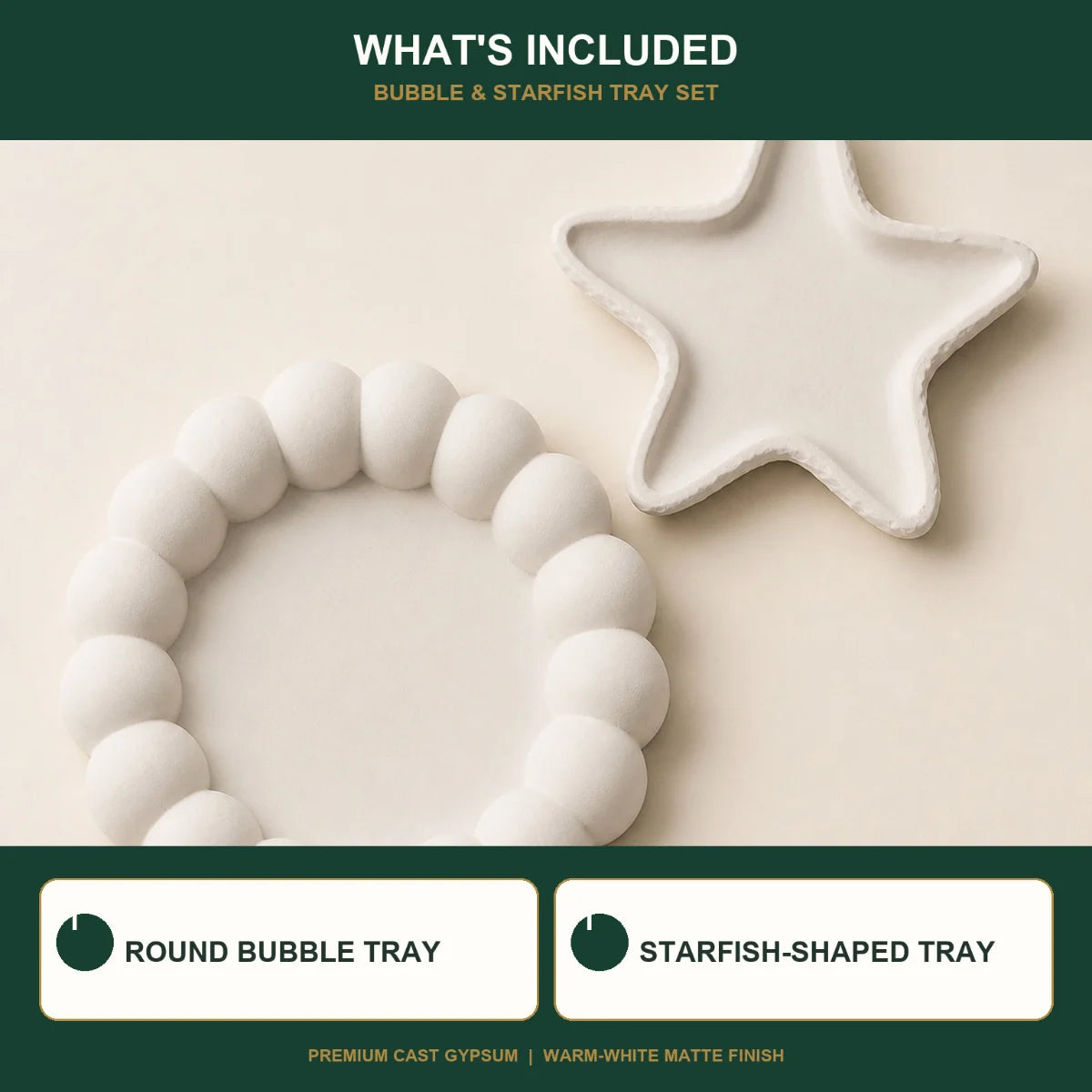Everything included: the hand-cast plaster of paris pieces