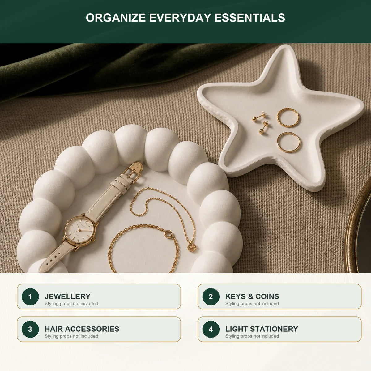 Ready to use — open the box, display the pieces
