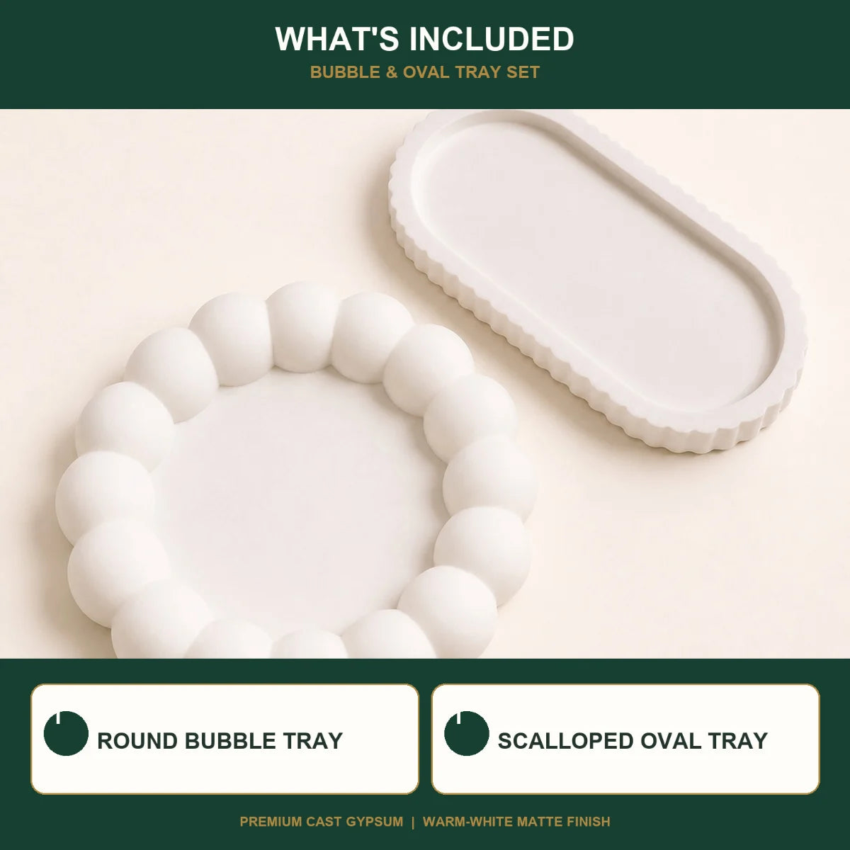 Everything included: the hand-cast plaster of paris pieces