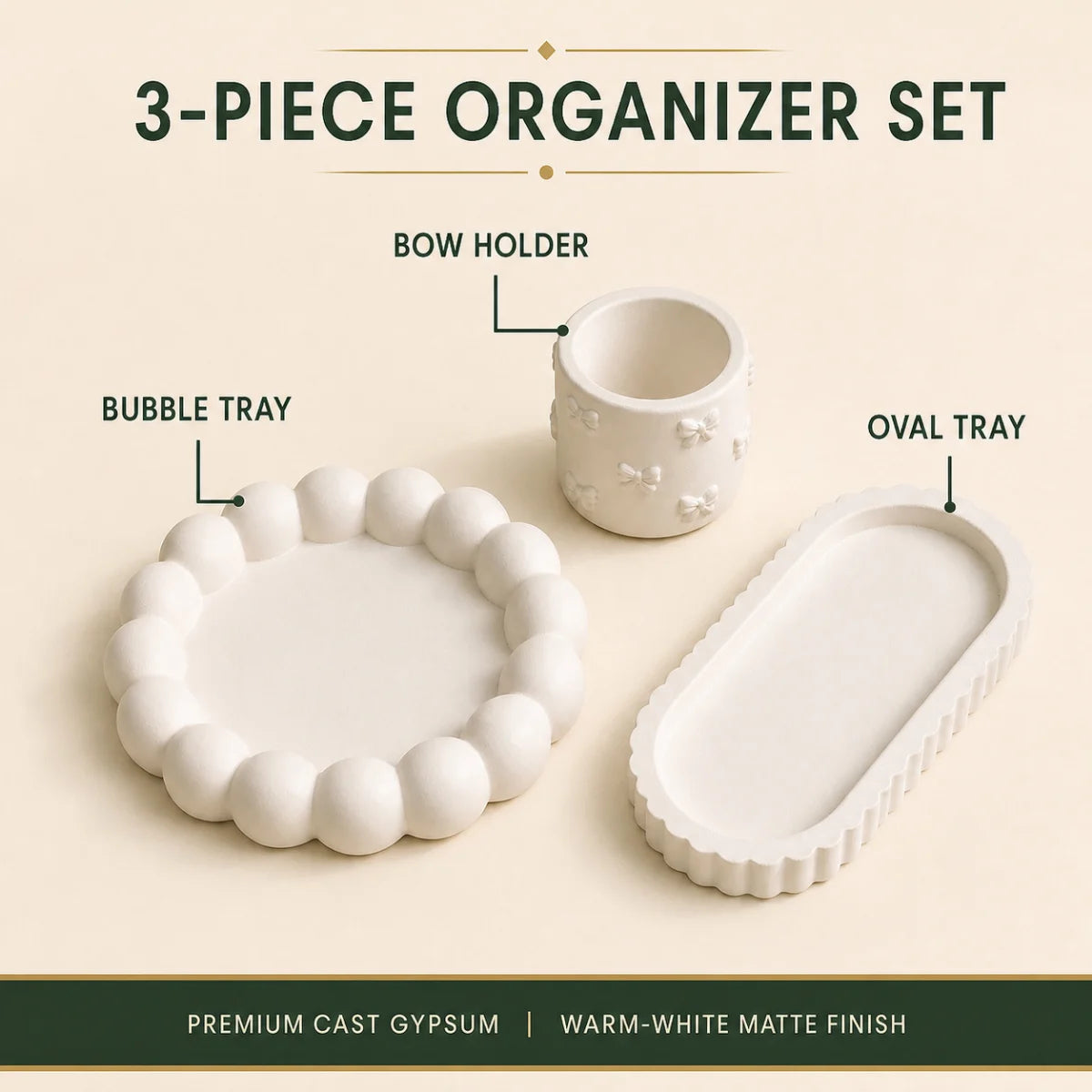 Everything included: the hand-cast plaster of paris pieces