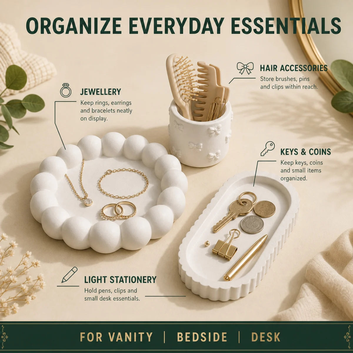 Ready to use — open the box, display the pieces