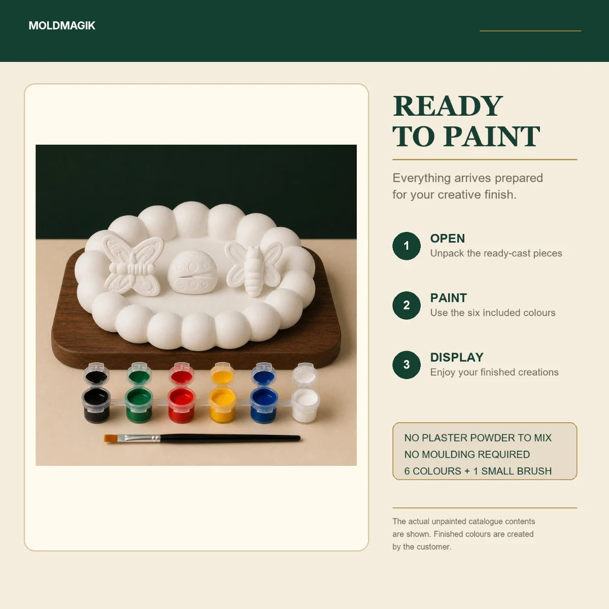 Ready to paint — open the box, paint the pieces, display them
