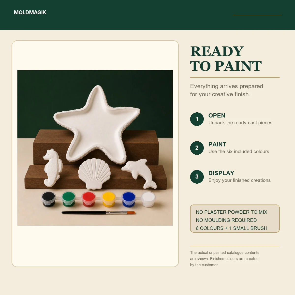 Ready to paint — open the box, paint the pieces, display them