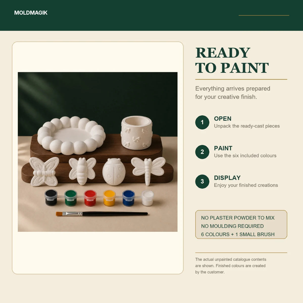 Ready to paint — open the box, paint the pieces, display them