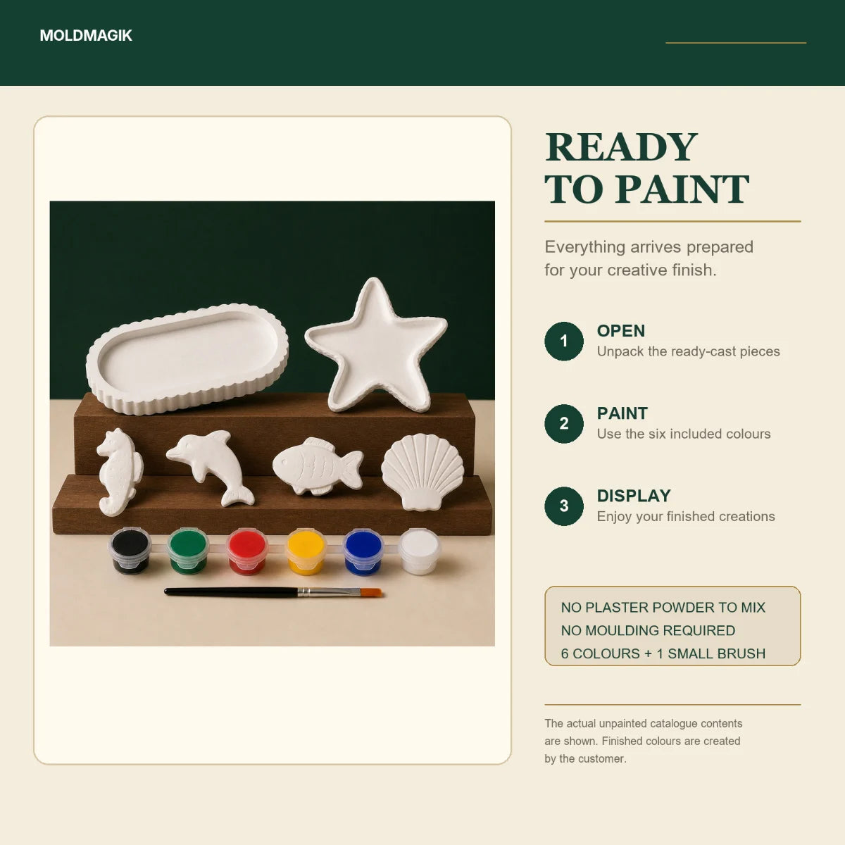 Ready to paint — open the box, paint the pieces, display them
