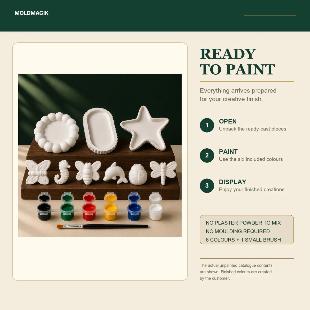 Ready to paint — open the box, paint the pieces, display them