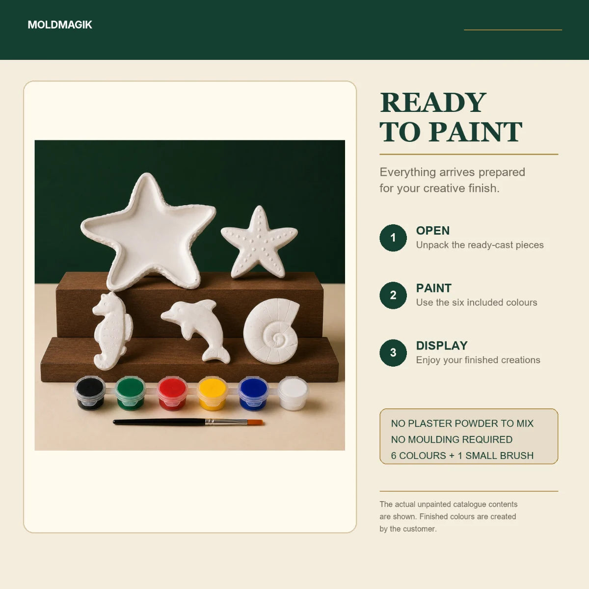 Ready to paint — open the box, paint the pieces, display them