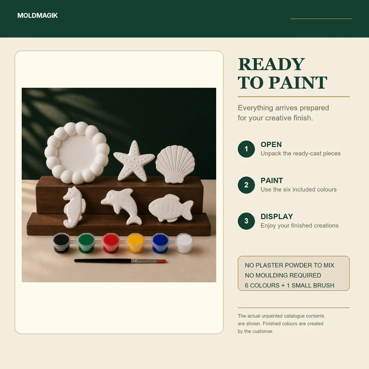 Ready to paint — open the box, paint the pieces, display them