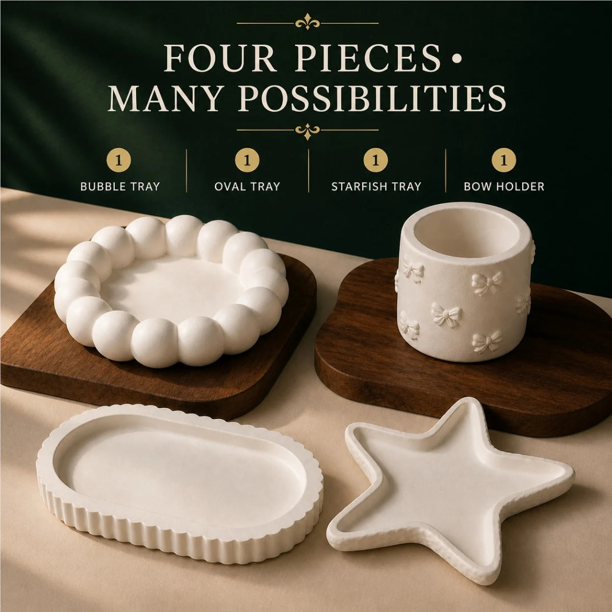 Everything included: the hand-cast plaster of paris pieces
